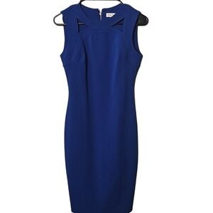 Calvin Klein Royal Blue Cutout Midi Dress Size 2